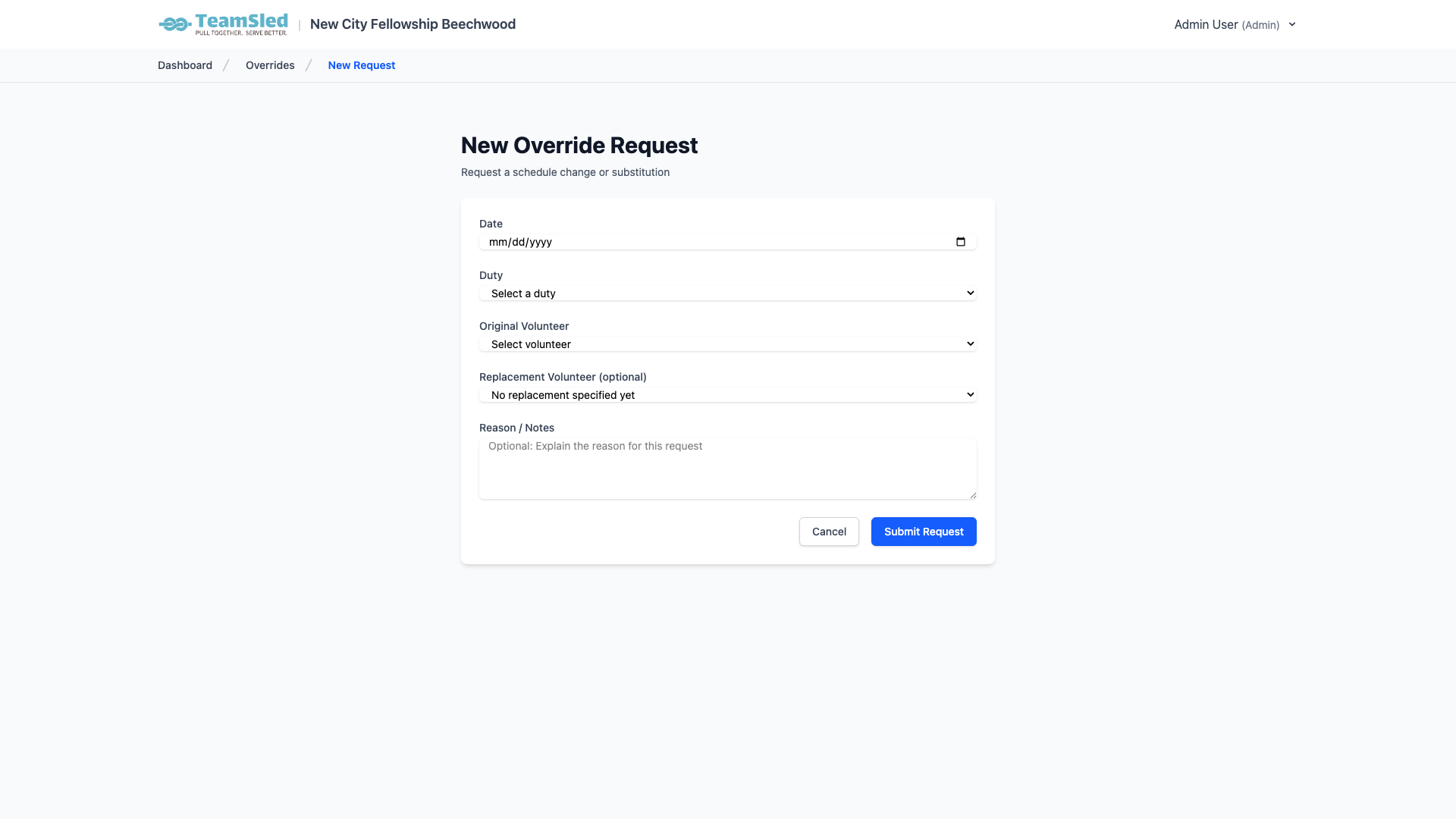 Override request interface